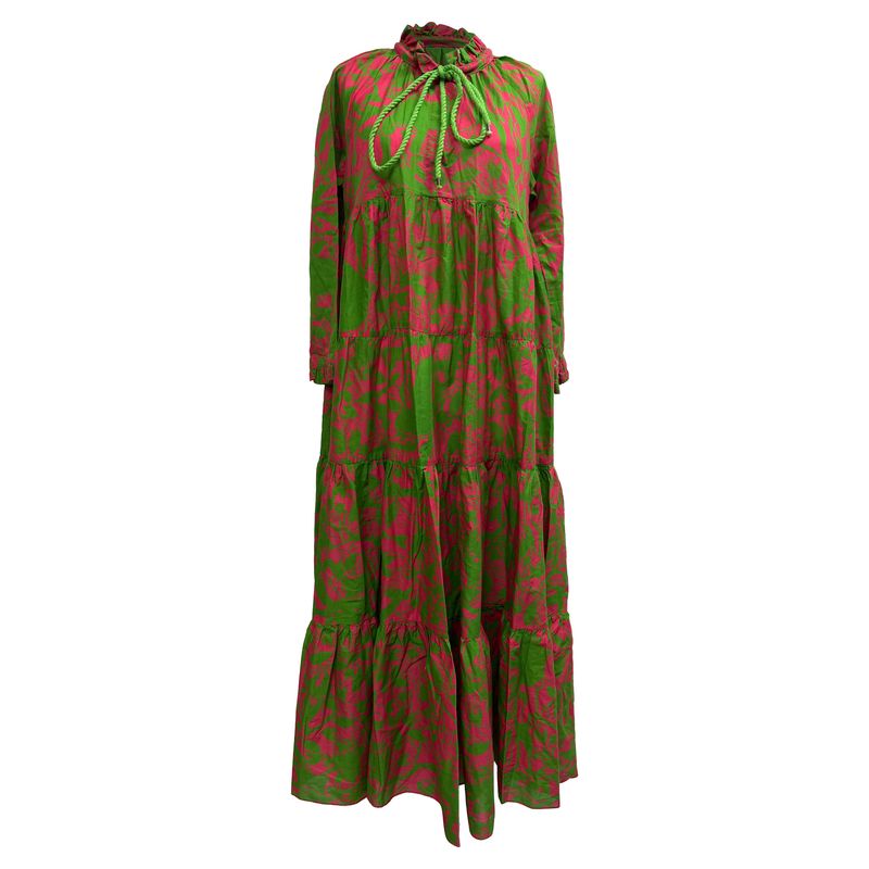 Eywasouls Malibu Printed Maxi Dress In Multicolor Cotton